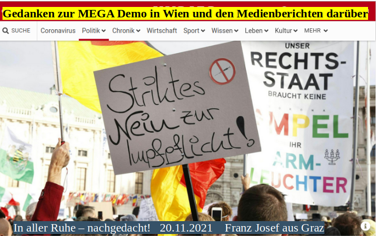 Gedanken zur MEGA Demo in Wien und den Medienberichten darüber
