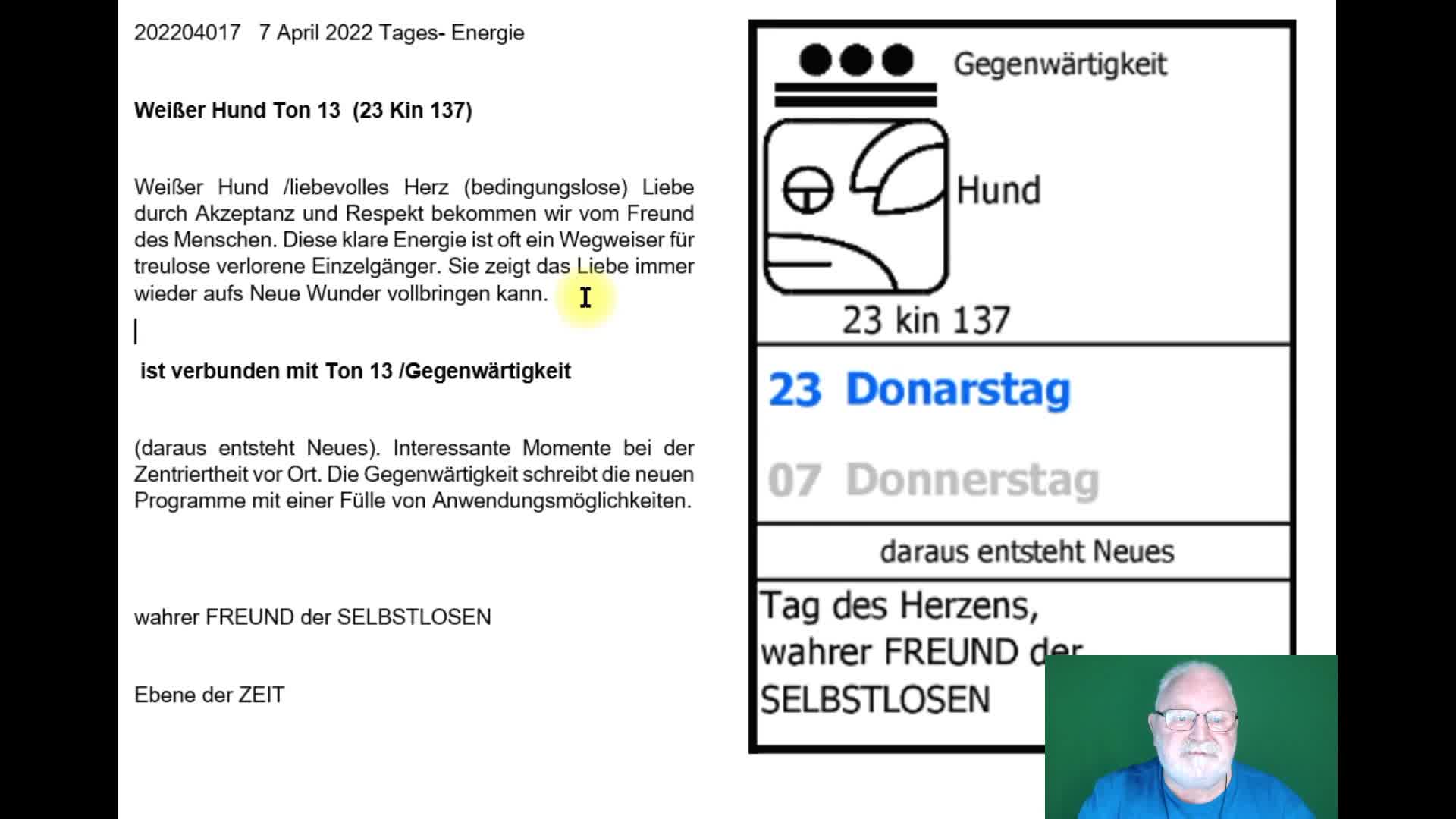 7 April 2022 Tagesenergie Weißer Hund Ton 13