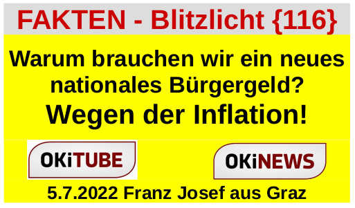 Nationales Bürgergeld statt Inflation - FAKTEN BLITZLICHT 116
