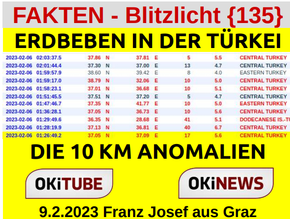 10 KM Erdbeben Anomalie in der Türkei - FAKTEN BLITZLICHT 135