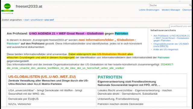 Am Prüfstand: US-EU-Globalisten gegenüber PATRIOTEN
