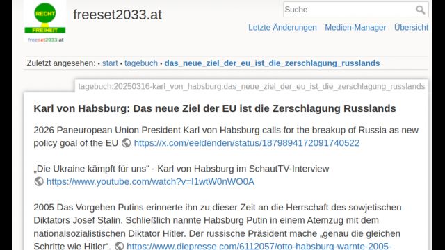 Karl von Habsburg: Das neue Ziel der EU ist die Zerschlagung Russlands